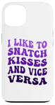 Coque pour iPhone 13 J'aime attraper des baisers et vice versa, un joli couple