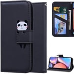 DodoBuy Case for Oppo Find X2 Lite, Cartoon Animal Pattern Magnetic Flip Protection Cover Wallet PU Leather Bag Holder Stand with Card Slots - Black Panda