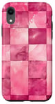 Coque pour iPhone XR Rose aquarelle damier IT Dead Lights Pattern --ar 9:16