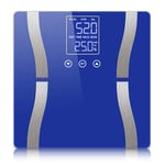 SOGA Glass LCD Digital Body Fat Scale Bathroom Electronic Gym Water Weighing Scales Blue - bathroom scales - BodyFatScaleBlue