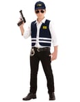 FBI Kostymesett til Barn med Vest og Caps - Strl 8-10 ÅR