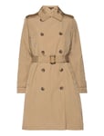 Lauren Ralph Lauren Belted Double-Breasted Trench Coat Beige