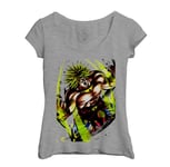 T-Shirt Femme Col Echancré Broly Dragon Ball Plus Forts Des Saiyan Manga Dbz