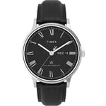 Mens Wristwatch TIMEX WATERBURY TW2U88600 Genuine Leather Black