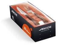 ARCOS Couteaux de Table Steak Set (12 pièces) Poignée en Acier Inoxydable Pack-Bois Marron Couleur