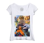 T-Shirt Femme Col Echancré Naruto Uzumaki Kakashi Minato Ninja Manga