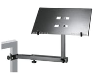 K&M 18815 Laptop Holder for Omega Keyboard Table - Aluminum Steel - Variable Swivel Arm - Easy to Mount on Stand Leg