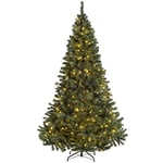 WeRChristmas Pre-Lit Vancouver Fir Multi-Function Christmas Tree with 300 Warm White LED Lights, Green, 7 feet/2.1 m