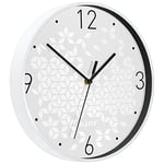 Leitz WOW Horloge Murale Quartz, Idéale pour le Bureau, la Cuisine, le Salon et la Salle de Bains, 29 cm - Blanche