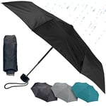 Lewis N. Clark Mini parapluie de voyage portable, coupe-vent et imperméable, noir