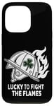 Coque pour iPhone 13 Pro Fier pompier irlandais américain - Lucky to Fight the Flames