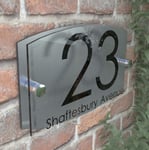 Contemporary House Sign Plaque Door Number 1 - 999 Personalised Name Plate EM27B