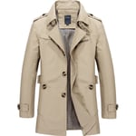 Mens Long Jacket Overcoat Trench Spring Coat Solid Tops Warm Formal Outwear