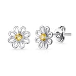 Daisy Stud Earrings Created with Zircondia® Crystals by Philip Jones