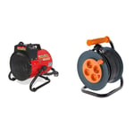 Chauffage de chantier 3000W -MH3000 & Zenitech Enrouleur 4 prises HO5VV-F 3G1mm² 25m + coupe-circuit