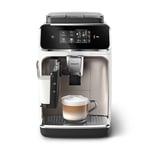 Machine à Expresso Automatique Philips Série 2300-4 Boissons, Écran tactile couleur moderne, Système de lait LatteGo, SilentBrew, Broyeur en Céramique, Filtre AquaClean. Blanc Chromé (EP2333/40)