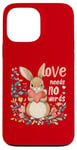 iPhone 13 Pro Max Love Needs No Words Bunny - Cute Animal Heart Design Case