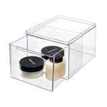 The Home Edit by iDesign Clear Recycled Plastic Deep Organiser Bin with Pull Out Drawer