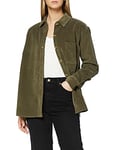 Urban Classics Women's Tb3755-ladies Corduroy Oversized Shirt, Olive, L Plus Tall