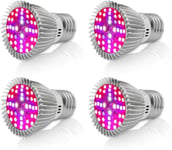 [4 kpl] LED-kasvivalaisin 10W E27 Grow Light, täyden spektrin kasvivalon kasvulamppu, SMD2835 Plant Lam