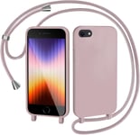 Étui Silicone Liquide Avec Cordon Pour Iphone 6/7/8/Se 2020/2022 - Rose