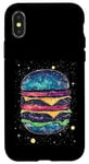 Coque pour iPhone X/XS Galaxy Burger Art Design pour les amateurs d'espace et de nourriture