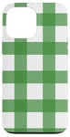 iPhone 13 Pro Max Green White Checkered Plaid Flannel Gingham Pattern Checker Case