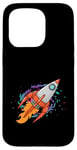 Coque pour iPhone 15 Pro Exploration de galaxies lointaines dans un vaisseau spatial