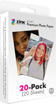 Zink 2"x3" Premium Photo Paper 20 Pack Compatible with Polaroid Snap, Snap Zip