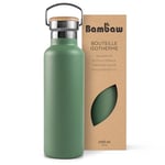 Bambaw Thermos Isotherme 1l, Gourde Sport Verte, Gourde Inox 1l, Gourde Sans BPA, Gourde Réutilisable – Vert Sauge