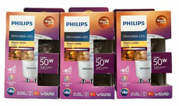 3 Pack Of Philips LED Classic Dimmable Light Spot [GU10] 3.8W - 50W Equivalent