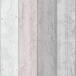 Arthouse Painted Wood Pink Grey Wallpaper