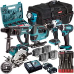 Makita 18V 6 Piece Combo Kit 2 x 5Ah Battery Charger & Accessories T4TKIT-17232