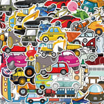 50PCS Cute Cartoon Transportation Stickers Sailing Excavator Car Train Sticker For Helmet Laptop PS4 Guitar Children Toys