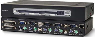 Belkin F1DA116Zea - Switch KVM Pro3 Rackable 16 Ports (Affichage sur Écran, VGA, USB, PS/2)
