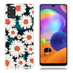 Samsung Deco Galaxy A31 kuoret - Valkoiset Kukat Valkoinen