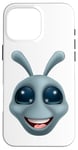 Coque pour iPhone 16 Pro Max Alien Gris Gris Fun Personnage de dessin animé drôle