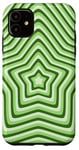 iPhone 11 Green Star Retro Coffee Latte Y2K Aesthetic Pattern Case