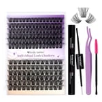 Wendy Lash Extension Kit 16-20mm 0.07mm D Curl Cluster Lashes Kit DIY Lash Clusters Soft and Wispy Individual Eyelash Clusters Kit with Bond and Seal(c3+c9-0.07-d-1620)