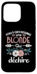 Coque pour iPhone 15 Pro Max Blonde qui déchire Humour idée Cadeau Femme Blondasse