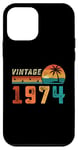 Coque pour iPhone 12 mini Cadeau d'anniversaire 51 ans pour homme femme Palm rétro vintage 1974