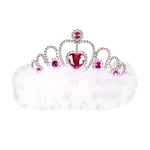 Ladies Girls Night Out Tiara - White Marabou Accessory for Hen Party Weekend Fancy Dress