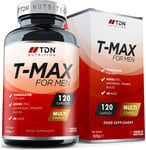 T-MAX for Men - 120 T-Booster Capsules - UK Formulated Premium Supplement - Ingr