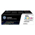 HP 201X Original Toner Cartridge CF253XM Cyan, Magenta, Yellow Pack of 3 Multipack