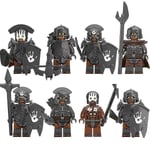 8-pack The Lord Of The Rings-serien Minifigur Byggstenar Kit, Soldater Krigare Mini Actionfigurer Leksak för Barn (FMY)