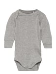 Little B Baby Body Long Sleeve Cotton Grå