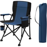 Woltu - Chaise Camping, Chaise de Pêche, Fauteuil Camping, Chaise Pliante Légère et Portable, Tissu Oxford, Bleu+Noir