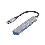 Tellur Hub 4 en 1 USB-C 3.1 2 USB 2.0 + 1 USB-C + 1 USB 3.0 Aluminium Gris