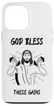 Coque pour iPhone 13 Pro Max Poids de levage amusants God Bless These Gain Pre-Workout Gym