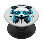 Dj Panda Casque audio mignon Pind Kawaii Panda Bear PopSockets PopGrip Interchangeable